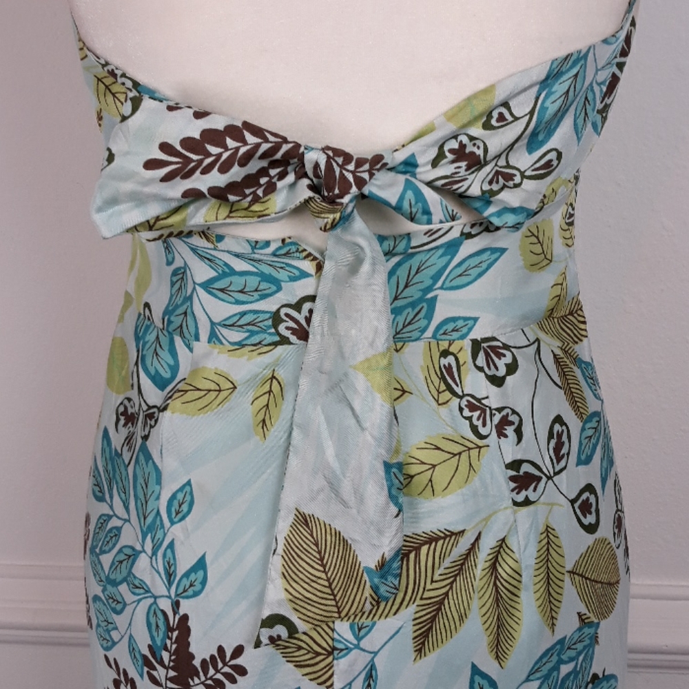 ANN TAYLOR LOFT FLORAL PRINT 💯% SILK HALTER DRESS NEW MULTICOLOR - Picture 6 of 9